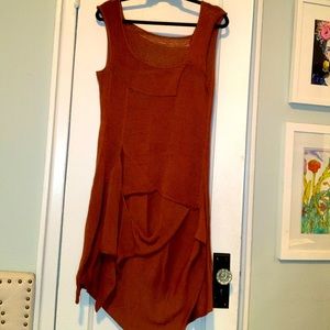 Peruvian connection burnt sienna sweater dress